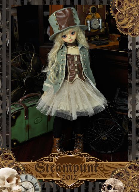 Steampunk Princess, Steampunk Dolls, Painted Dolls, Steampunk Ideas, Knee Skirt, Doll Clothes Ideas, Princess Fairy, Cute Fantasy Creatures, Victorian Dolls