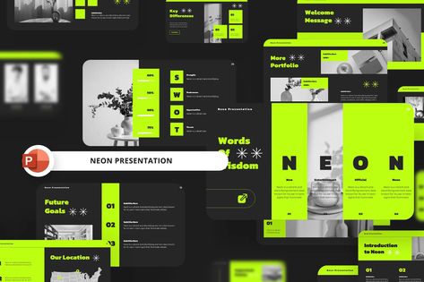 Neon Presentation Incl. neon & clean - Envato Ppt Template Design, Power Point Presentation, Keynote Presentation, Ppt Template, Cinematic Photography, Powerpoint Presentation Templates, Power Point, Presentation Template, Powerpoint Presentation