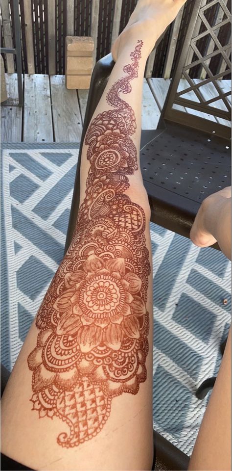 Big Henna Designs Leg, Full Leg Henna Designs, Full Leg Henna, Big Henna Designs, Leg Henna Designs, Leg Henna, Art Work Ideas, Henna Inspo, Pen Tattoo