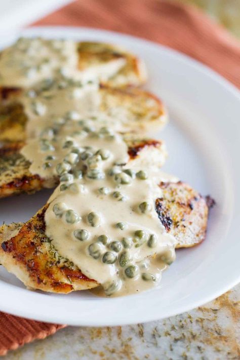 Creamy Lemon Caper Chicken, Caper Cream Sauce For Fish, Capers Chicken Recipes, Chicken Capers Recipe, Caper Sauce For Chicken, Chicken And Capers Recipe, Creamy Caper Sauce, Caper Cream Sauce, Chicken With Capers