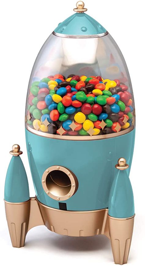 AmazonSmile: FAO Schwarz Rocket Candy Dispenser, Automatic Gumball Machine for Kids Room, Dispenses Mini Bubble Gum and Candies, Refillable, Battery Operated, Holds up to 16 Ounces: Home & Kitchen Mini Brands Toys Diy, Ideas For Desk, Mini Vending Machine, Gaming Set Ups, Gum Machine, Bubble Gum Machine, Gaming Equipment, Gumball Machines, Rumpus Room