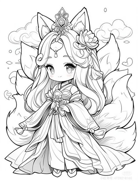 Chibi Coloring Pages, Manga Coloring Book, Color Drawing Art, Adult Coloring Designs, Free Adult Coloring Pages, Chibi Drawings, Cool Coloring Pages, Dessin Adorable, Coloring Book Art