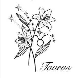 Aesthetic Taurus Tattoo, Taurus Lily Tattoo, Taurus Birth Flower Tattoo, May Taurus Tattoo, Astrology Tattoo Taurus, Taurus Tattoo Ideas For Women, Unique Taurus Tattoo Ideas, Taurus Flower Tattoo, Taurus Tattoo For Women