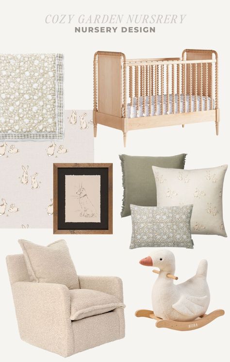 Garden Nursery Theme, Vintage Nursery Boy, Nursery Rocker, Cozy Baby Room, Farmhouse Nursery, Nursery Room Design, Baby Room Inspiration, Nursery Room Inspiration, Garden Nursery