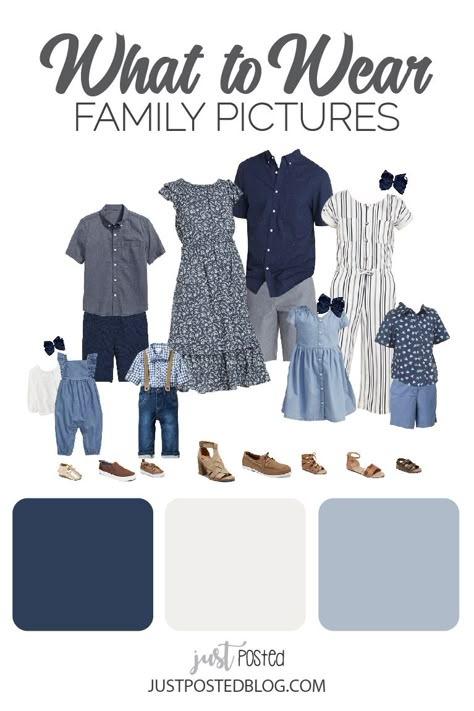 Blue White Denim Family Photos, Navy Blue And White Family Photos, Family Photo Outfits Navy And White, Family Wardrobe For Pictures, Navy Blue And White Family Pictures, Navy Blue Photo Outfits Family Portraits, Family Photo Outfits Blue And White, Chambray Family Pictures Outfits, Baby Blue Family Pictures Outfits