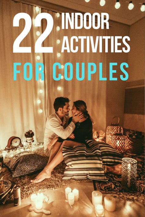 Romantic Dates At Home, Indoor Activities For Couples, Dates At Home, Indoor Date Ideas, Home Dates, Activities For Couples, At Home Dates, Date Activities, Romantic Date Night Ideas