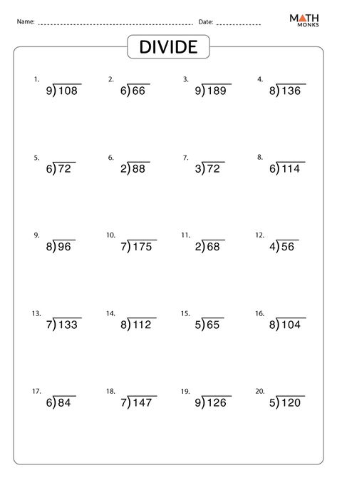 3rd Grade Division Worksheets - Math Monks Math Class 3 Worksheet, 3rd Grade Math Worksheets Division, 2nd Grade Division Worksheets, Class 3rd Math Worksheet, Division Activity 3rd Grade, Math Worksheet For Class 3, Math For 3rd Grade Worksheets, Grade 3 Mathematics Worksheets, 3rd Class Maths Worksheet