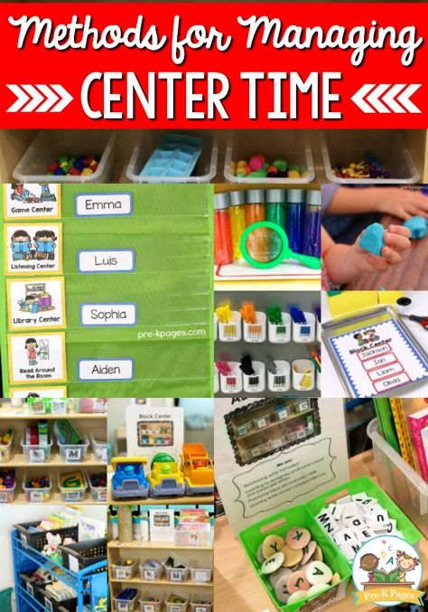 Methods for Managing Center Time Managing Centers In Preschool, Prek Centers Management, Preschool Centers Management, How To Do Centers In Preschool, Prek Center Management, Preschool Center Management Ideas, Preschool Center Rotation Ideas, Tk Centers, Prek Center Rotation Chart