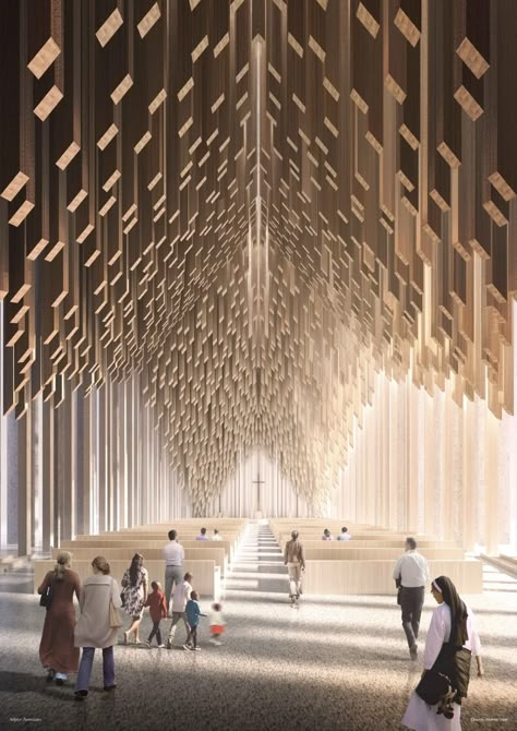 David Adjaye designs multifaith complex called The Abrahamic Family House in Abu Dhabi Visitor Center Interior, Guggenheim Abu Dhabi, La Mecca, David Adjaye, Shigeru Ban, African American Museum, Parametric Architecture, Sacred Architecture, Church Interior