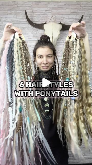 BasiliskHairs ⭐️ DREADS extensions on Instagram: "Dreads aren’t for me? Try ponytails and think again 😄

You asked, we answered! Watch, save, and tell us how it turned out for you!

And one more exciting update — all these ponytails are READY TO SHIP, so hurry!
BasiliskHairs.com 

Dreads, braids, curls ⭐️
Decorated in Indian, Western, Boho, Witch, Viking styles 
Brown, blonde and colored ponytails!

#basiliskhairs 

⭐️⭐️⭐️

#clipins #clipindreads #clipinshair #dreadwig #fakedreads #fakelocs #clipinextensions #syntheticextensions #hairideasforgirls #syntheticdreads #syntheticdreadlocks #dreads #partyhairstyle #dreadextensions #dreadlockextensions #dreadstyle #bohodreads #witchdreads #witchhair #ponytaildreads #1minutehair #bohohair #bohohairstyle #dreadponytail #usadreads #dreadinstall #dr Feather In Hair Extensions, Viking Dreads Women, Dreads Underneath Hair, Ponytail Dreads, Viking Ponytail, Half Dreaded Hair, Half Dreads, Female Dreads, Dread Wig