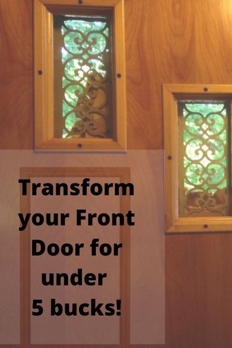 Front Door Update, Old Front Door, Dollar Tree Bathroom, Outdoor Decorations Ideas, Rental Diy, Wood Apartment, Light Fixture Makeover, Door Update, Frugal Homemaking