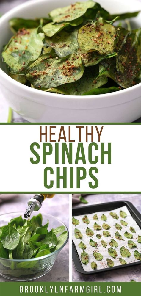 Healthy Baked Spinach Chips recipe is easy to make, ready in 10 minutes! Spinach is filled with nutritional benefits so these are a healthy alternative to potato chips. If you love kale chips you're going to love spinach chips! Spinach Chips, Chip Alternative, Chips Homemade, French Diet, Baked Spinach, Kale Chip Recipes, Healthy Chips, Vegetable Chips, Saturated Fats