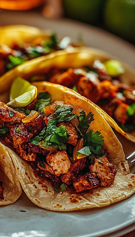 Experience the flavors of Mexico with our Authentic Tacos Al Pastor Recipe! This delicious dish features marinated pork, grilled to perfection, and served in warm tortillas with fresh toppings. The combination of spices and pineapple gives these tacos a unique flavor that’s irresistible. Perfect for taco night or entertaining, these tacos al pastor are sure to impress! Al Pastor Tacos Crockpot, Crockpot El Pastor Tacos, Crock Pot Al Pastor, Easy Al Pastor Tacos, Al Pastor Street Tacos, Tacos Al Pastor Recipe Slow Cooker, Tacos Pastor Recipe, Easy Tacos Al Pastor, Authentic Al Pastor Tacos