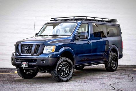 HeapNut on Instagram: “Awesome 4x4 Nissan NV3500!!! This would be a fantastic rig for week long getaways!!! 🔥🔥🔥 / 🔑📸🛠 Built by @advanced4x4 / @heapnut #heapnut…” Nissan Nv 3500, 4x4 Conversion, 15 Passenger Van, Nissan Vans, 4x4 Camper Van, Nissan Nv, Adventure Van, Bug Out Vehicle, Passenger Van