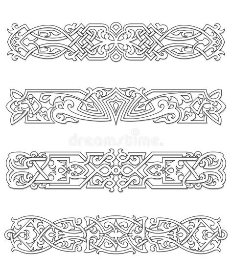 Book Border Design, Calligraphy Certificate, Ornamental Pattern, Ornament Drawing, Tooling Patterns, Celtic Patterns, Viking Art, Ornament Pattern, Leather Carving