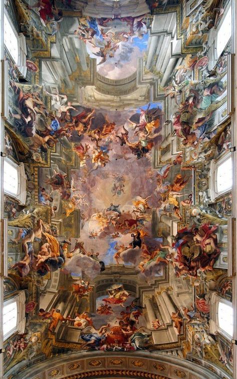 Christian Culture on Twitter: "Inside Saint Ignatius Church in Rome.… " St Ignatius Of Loyola, Art Baroque, Ceiling Painting, Holy Art, Panel Painting, St Ignatius, Wallpaper Ceiling, Rennaissance Art, Baroque Art