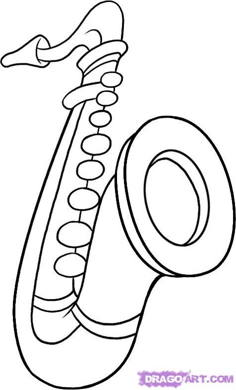 how to draw a saxophone step 6 Saxophone Cake, Instruments Drawing, Drawing Items, Saxophone Art, Musical Instruments Drawing, Birthday Things, Clip Art Library, Saxophones, Music Crafts