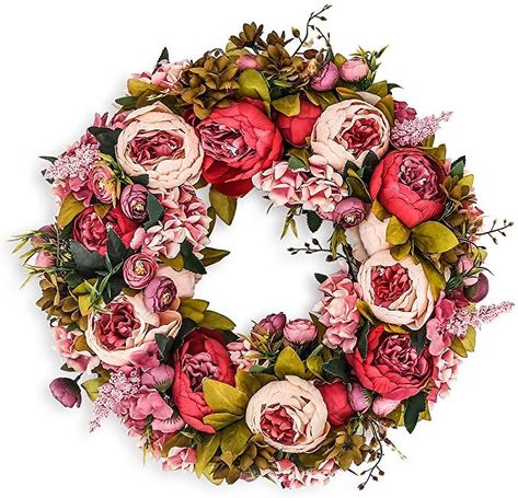 Large Wreaths, Fresh Christmas Wreath, Silk Wreaths, Artificial Peony, Door Indoor, Silk Peonies, Artificial Peonies, Peonies Wreath, Wedding Wall