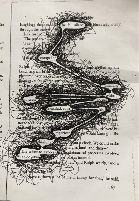 Drawing In A Book Page, Block Out Poetry, Poetry Book Drawings, Smüt Books Pages, Painting In Books Pages, Black Out Poetry Art Ideas, Books With Black Pages, Smüt Book Pages, Blackout Poems Art