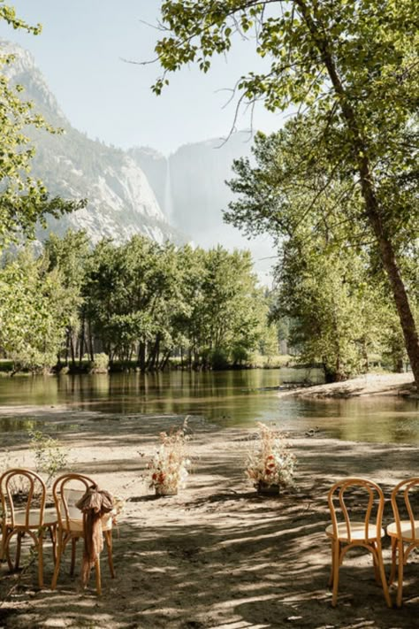 National Park Wedding in Yosemite | Ceremony decorations | Destination Wedding Planner. Ready to tie the knot in a breathtaking location filled with love? Plan the ultimate micro wedding adventure in Yosemite National Park! See elegant woodsy wedding, yosemite wedding ceremony, national park wedding table numbers and yosemite wedding attire. Book us to plan your unforgettable destination wedding at emberandstoneevents.com. Yosemite Chapel Wedding, Elope Mountain Wedding, Wedding National Park, National Park Wedding Reception, Yosemite National Park Wedding, Zion National Park Elopement, The Wedding Tree Wyoming, National Park Weddings, Mountain Wedding Inspiration