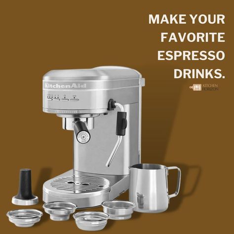 Are you an espresso lover? Check out the KitchenAid Espresso Machine.☕♨🤎 #kitchenaid #espresso #lattes #cappuccinos #espressomachine #coffee #coffeelover #coffeeislife #coffeemaker #milkshake #kitchenlife #kitchenhorizon Kitchenaid Espresso Machine, Kitchenaid Espresso, Espresso Drinks, Coffee Is Life, Kitchen Aid, Espresso Machine, Cappuccino, Coffee Lover, Espresso