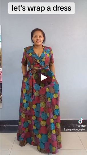 Ankara Wrapping Gown Styles, Ankara Wrap Gown Styles, Ankara Wrap Dress Styles, Wrap Dress Ankara, Ankara Wrap Dress, Wrap Dress Styles, Dressing Room Closet, Gown Styles, Ankara Dress