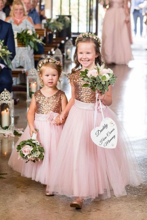 rose gold sequins flower girl dresses Rose Gold Wedding Theme, Rose Gold Wedding Dress, Navy Flower Girl, Flower Girl Dresses Navy, Wedding Entourage, Rose Gold Theme, Wedding Rose Gold, Rose Gold Bridesmaid, Cheap Flower Girl Dresses