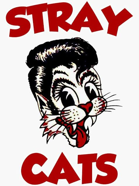 Stray Cats Band, Stray Cat Strut, Brian Setzer, 50s Art, Rockabilly Art, Guitar Room, Protest Art, American Graffiti, Stray Cats