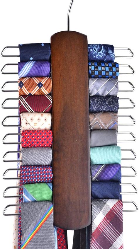 #TieOrganization #Organization #ClosetOrganization #OrganizedCloest Scarf Organizer, Tie Organizer, Center Organization, Wooden Tie, Tie Hanger, Wood Tie, Belt Rack, Tie Holder, Belt Organizer