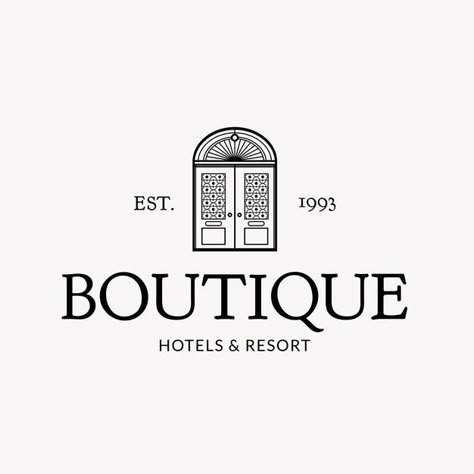 Resort Logo Design, Resort Branding, Hotel Facade, Studio Apartment Design, Resort Logo, Hotel And Resort, Logo Branding Design, Hotel Logo, Building Illustration