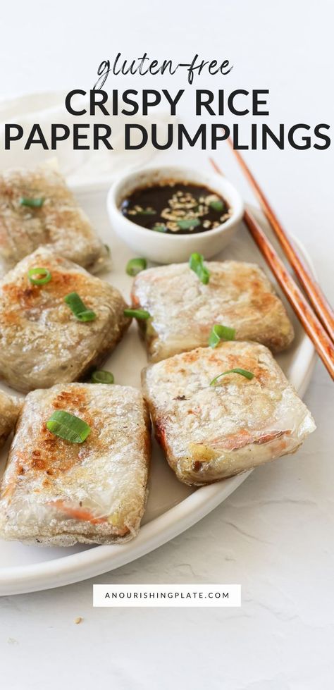 Gluten Free Asian Dumplings, Best Gf Recipes, Yummy Gluten Free Dinners, Gluten Free Dairy Free Snack Recipes, Crunchy Rice Paper Rolls, Diary And Gluten Free Recipes, Gluten Free Spring Rolls Rice Paper, Dairy Free Food Recipes, Crispy Rice Paper Rolls Air Fryer