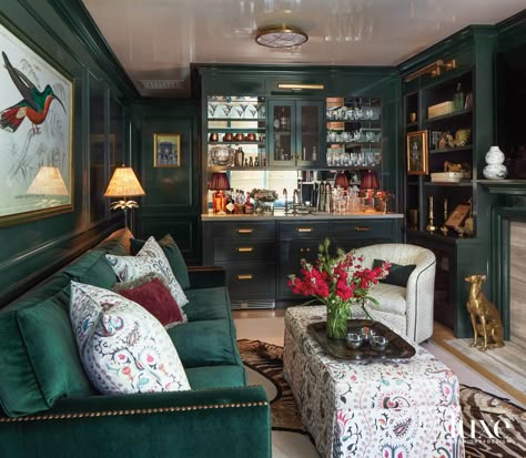 Brittany Bromley, Essex Green, Hamptons Farmhouse, Library Bar, Bar Mini, Boho Styl, Library Room, Library Office, Green Paint Colors