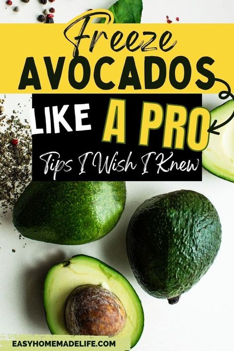 I absolutely love avocados, and they're so versatile in both sweet and savory dishes. But did you know you can freeze them for later use? Yep, you can! In my latest post, I share simple tips and tricks for freezing avocados properly to avoid waste and enjoy fresh avocados anytime. Curious to learn how? Check out my guide and become an avocado freezing pro. Read more on Easy Homemade Life! Can You Freeze Avocado, Freeze Avocado, Homemaking Skills, Easy Meal Planning, Preserving Recipes, Organizing Tools, How To Make Guacamole, Healthy Cholesterol Levels, Fresh Avocado