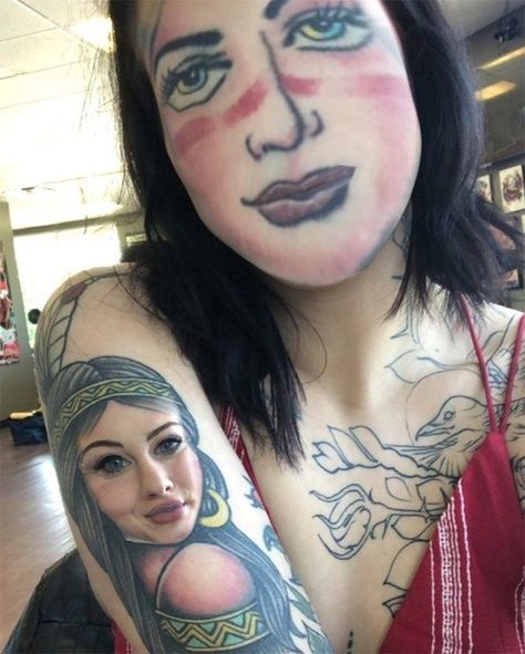 Tatoo Fail, Kitchen Tattoo, Face Swap App, Tattoos Funny, Tattoo Face, Face Swap, Bad Tattoos, Face Swaps, Face Tattoos