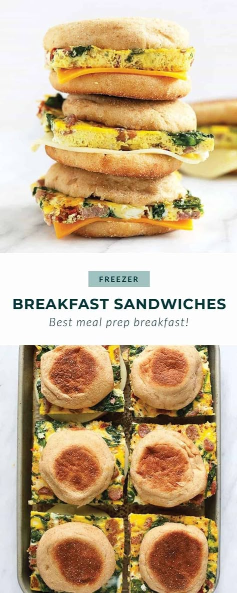 Ultimate Freezer Breakfast Sandwiches - Fit Foodie Finds Meal Prep Essentials, Egg Patties, Sandwiches Healthy, Postpartum Food, Healthy Breakfast Sandwich, Healthy Breakfast Meal Prep, Family Meal Prep, Fit Foodie Finds, Freezer Breakfast Sandwiches