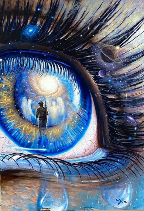 Eyes Painting Aesthetic, Galaxy Eyes Art, Surreal Eye Art, Paintings Of Eyes, Art Eyes, Eyeball Art, Procreate Tips, Eyes Artwork, Art Surreal