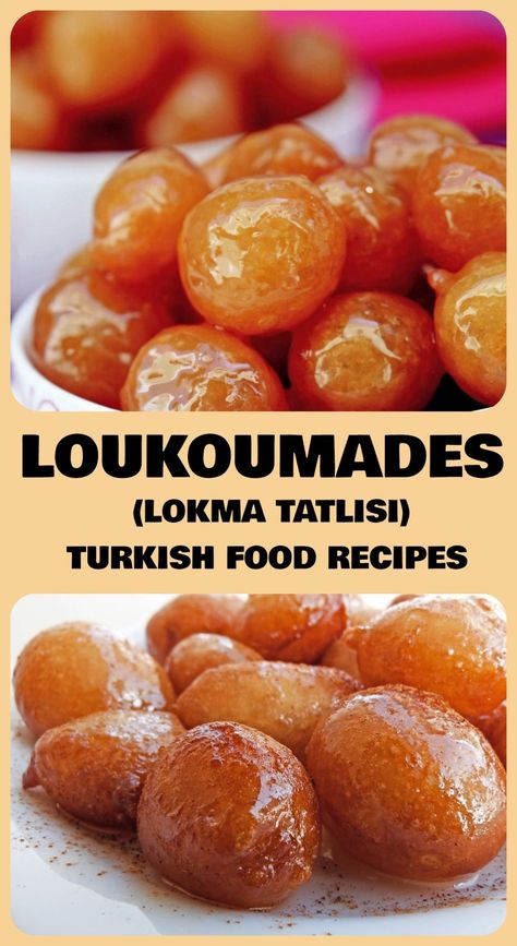 LOUKOUMADES - LOKMA TATLISI - TURKISH FOOD CHEF Algerian Dessert Recipes, Turkish Recipes Traditional, Turkey Streets, Turkish Food Traditional, Turkish Recipes Desserts, Arabic Sweets Recipes, Cypriot Food, Turkish Sweets, Arabic Dessert