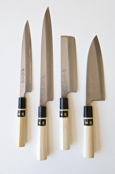 The Guide to Best Japanese Knives - Japan Web Magazine Japanese Cooking Knives, Best Kitchen Knife Set, Cooking Knives, Collector Knives, Japanese Knives, Best Kitchen Knives, Japanese Kitchen Knives, Types Of Knives, Chef Knives