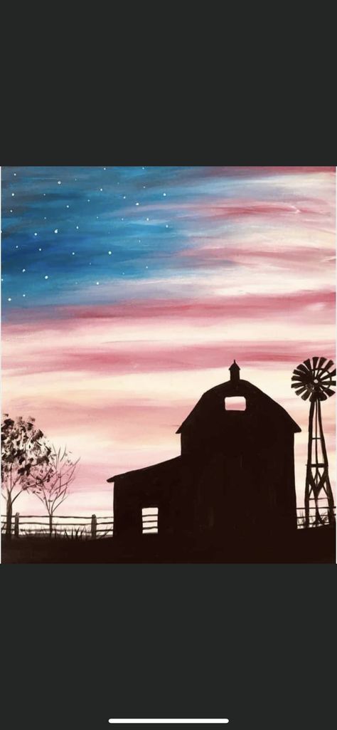 Texas Painting Ideas Easy, Western Fall Paintings, Farm Canvas Painting Easy, Country Themed Paintings, Easy Rustic Paintings, Canvas Painting Western, Cowboy Paintings Western Easy, Farmhouse Painting Ideas On Canvas, Western Things To Paint On Canvas