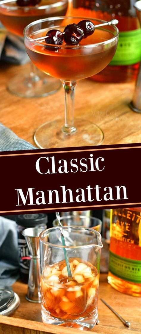 Perfect Manhattan Cocktail, Classic Manhattan Cocktail, Manhattan Cocktail Recipe, Vermouth Cocktail, Manhattan Recipe, Classic Drinks, Manhattan Cocktail, Sweet Vermouth, Bourbon Drinks