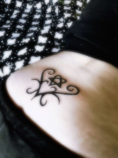 Alex Dorame Tattoo, Him Tattoo Heartagram, Goth Shoulder Tattoo, Metal Head Tattoos, Goth Matching Tattoos, Tattoo Ideas Goth, Grunge Tats, Metal Tattoo Ideas, System Of A Down Tattoo