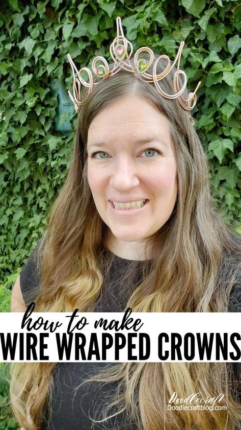 How to Make a Wire Crown (DIY Elven Tiara Tutorial) How To Make Tiara, Wire Wrapped Crown, Tiara Tutorial, Elven Tiara, Diy Tiara, Wire Crown, Make A Crown, Crown Diy, Crown Template