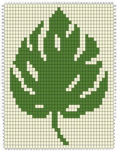 Small Crochet Tapestry Pattern, Monstera Crochet, Crochet Wall Art, Crochet Wall Hanging, Graph Crochet, Crochet Wall Hangings, Pixel Crochet, Pola Amigurumi, Tapestry Crochet Patterns