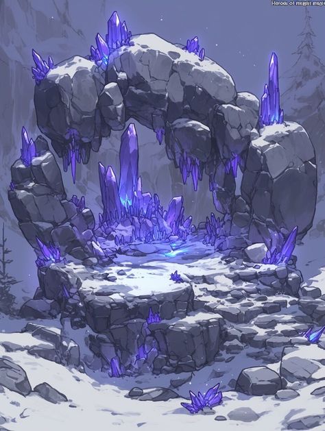 Crystal Cavern (Location) —day 5 Giant Crystal Cave, Crystal Cave Concept Art, Crystal Cave Fantasy Art, Crystal Cave Art, Fantasy Crystal Art, Crystal Digital Art, Rock Concept Art, Cave Concept Art, Crystal Caves