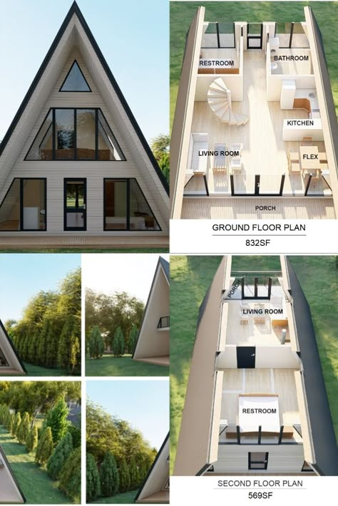 Architectural Plans Home Plan for building your own 26X47 Large Modern A-Frame Cabin DIY. Current plans will provide you with detailed information and instructions regarding A Frame Cabin 26x47 construction #framehouseplans #homedesign #dreamhome #architecture #housedesign #homedecor #DIY #homeremodel #woodenhouse #countrystyle A Frame Cabin Plans 2 Bedroom, A Frame Resort, A Frame Cabin Plans 3 Bedroom, 3 Bedroom A Frame House, 4 Bedroom A Frame House Plans, Chalet Plan Architecture, A Frame Layout, 3 Bedroom A Frame, Modern Lake House Plans