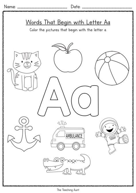 Free Beginning Letter Sounds Worksheets - The Teaching Aunt Letter Sounds Kindergarten Worksheets, Letters Sounds Worksheets, Kindergarten Letters Worksheets, Alphabet Beginning Sounds Worksheet, Letter A Worksheets For Preschool Free, The Teaching Aunt Alphabet, Letter Sound Worksheets Preschool, Beginning Sounds Worksheets Free Kindergarten, Letter B Free Printable Worksheets