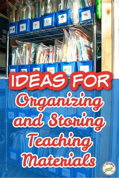 Ideas for Organizing & Storing Teaching Materials Preschool Storage, Teacher Storage, Organizing School, Sensory Table Ideas, Christian Preschool, School Storage, Room Arrangement, Ideas For Organizing, Playful Learning