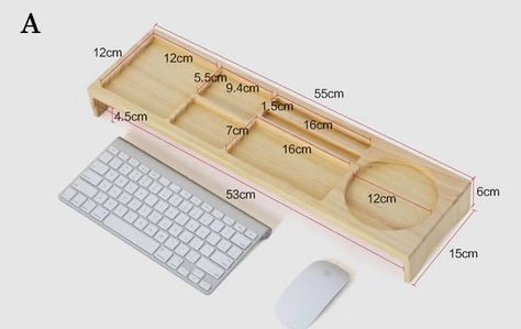 Wooden Desktop Organizer Over the Keyboard - FeelGift Work Desk Decor, Cnc Router Projects, Router Projects, Wooden Desk Organizer, Cnc Furniture, Wooden Organizer, Cnc Projects, Desktop Organizer, Desk Accessories Office