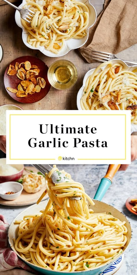 Garlic Pasta Recipe, Garlic Pasta Sauce, Garlic Chips, Roasted Garlic Cloves, Crispy Garlic, Potato Pasta, Simple Pasta, Easy Pasta Dishes, Garlic Pasta