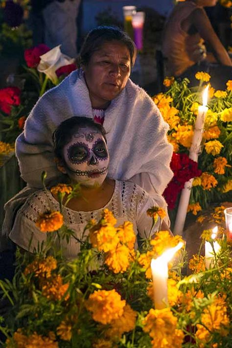 Clear off a side table in your living room, or wherever you have space. Gather a few photos of any grandparents, parents, friends, or anyone else you’ve lost and place them all together on the cleared table. Dia De Los Muertos Decorations Ideas, Halloween History, Mexico Beaches, Mexico Fashion, Explore Mexico, Mexico Culture, Celebration Day, Mexico Resorts, Travel Mexico